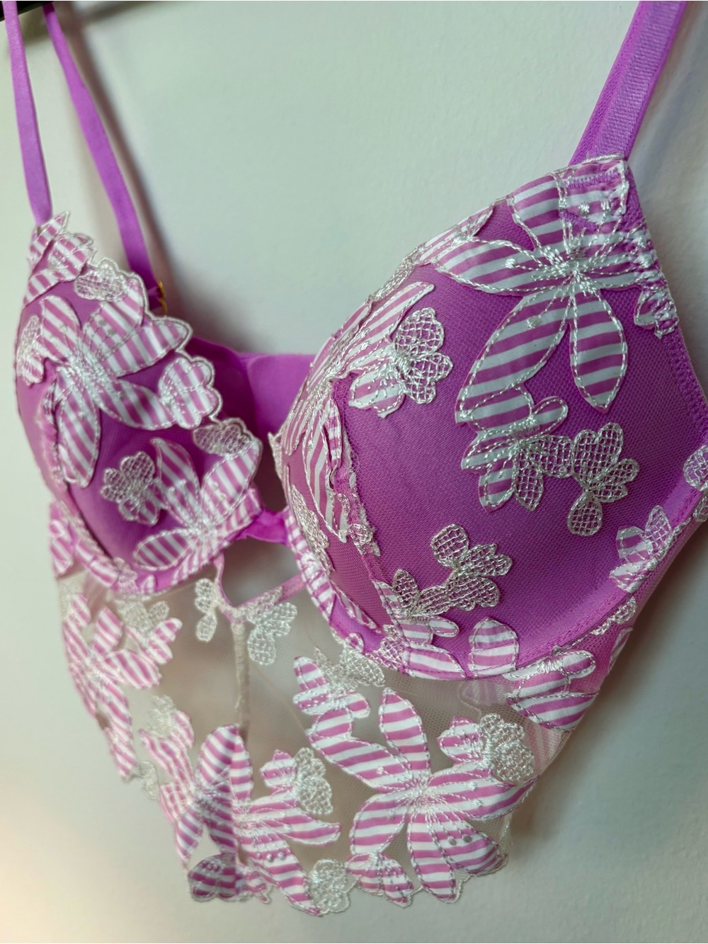 Victoria Secret Women’s Luxe Lace Brush 34C Adjustable Strap Bra Sku#206 - Picture 2 of 5